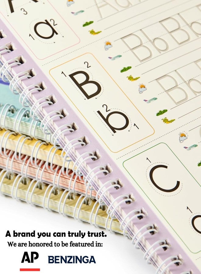 UNCLE EJ Large Magic Handwriting Practice Copybook, Grooved Handwriting Practice for Kids 3-8, Toddler Writing Practice, Math Calligraphy, Letter Tracing, for Kindergarten Preschool, 9.5" x 6.3" - Image 3