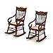 Cutemini Dollhouse Chairs 2PCS Miniature Rocking Chair 112 Scale Wooden FurnitureAccessories Tiny Mini House Home Outdoor Decoration ModelLiving Room Scene Christmas Craft Displays Brown - Image 2