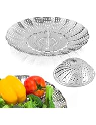 SAYFINE Sayfine Vegetable Steamer Basket, Premium Stainless Steel Veggie Steamer Basket - Folding Expandable Steamers - Image 1
