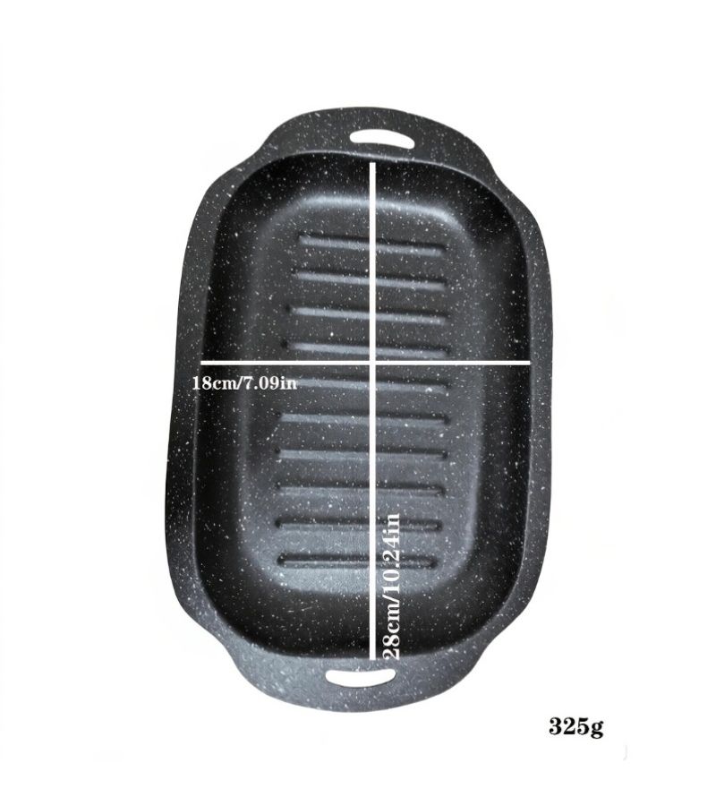 3pcs Set Wheat Rice Stone Material Baking Trays Three Dimensional Pattern Non Stick Easy To Clean Uniform Thermal Conductivity Easy Carry Hanging Ears Suitable For 2 3 People Grill Meat Fish Picnic - Image 5