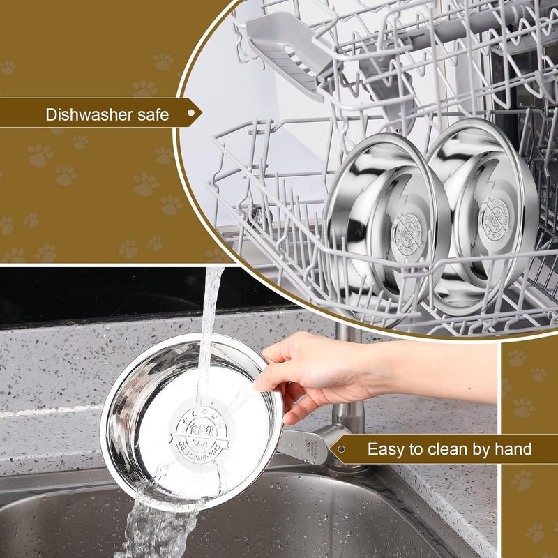 Rtteri 10 Pcs Stainless Steel Cat Bowls 63 Inches Friendly Shallow Cat Food Bowls Replacement Fatigue Relief for Elevated Stand Metal Dishes Basic for Dishwasher Safe - Image 5