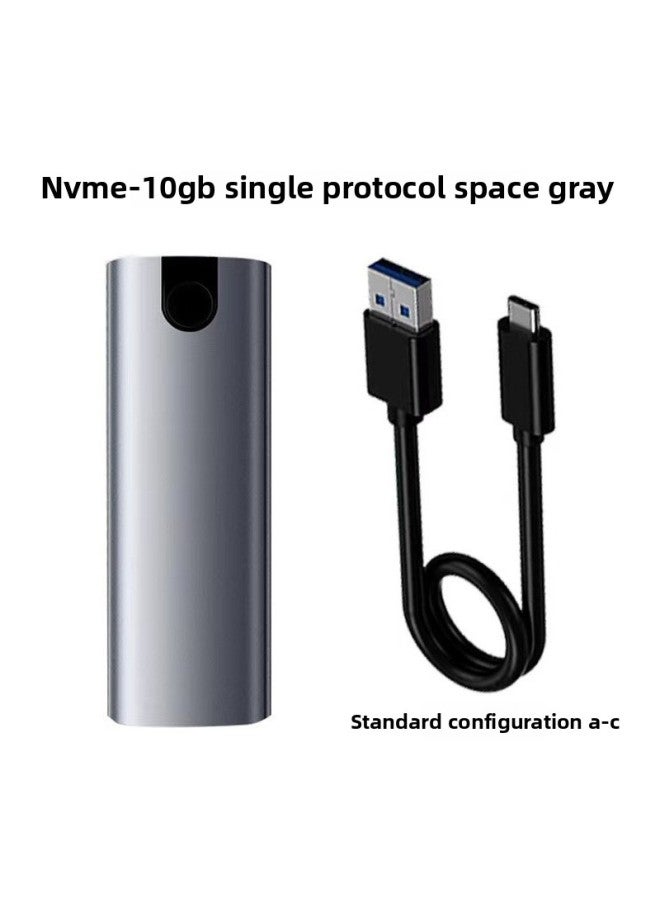 M.2 Tool-less NGFF/NVME Dual Protocol Mobile Hard Disk Box Type-C3.1 Solid State SSD Hard Disk Box 3.1-Color:Nvme-10gb Single Protocol Space Gray