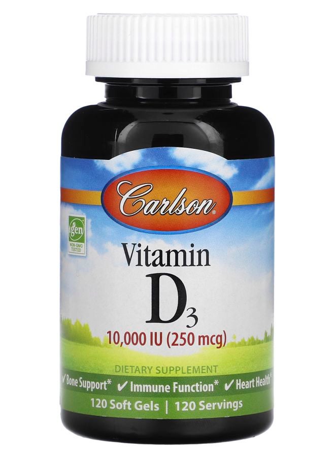 Vitamin D3 250 mcg (10000 IU) 120 Soft Gels