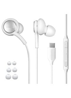 USB-C Wired In-Ear Stereo Earphones for Samsung Galaxy Note 10/Note 10 Plus, S10, S9, S10e with Built-in Microphone and Volume Control Type c hands-free - White - pzsku/Z39AC3561293A806C9605Z/45/_/1739318191/e0aabf31-08dd-402a-adcf-68af736ec99e