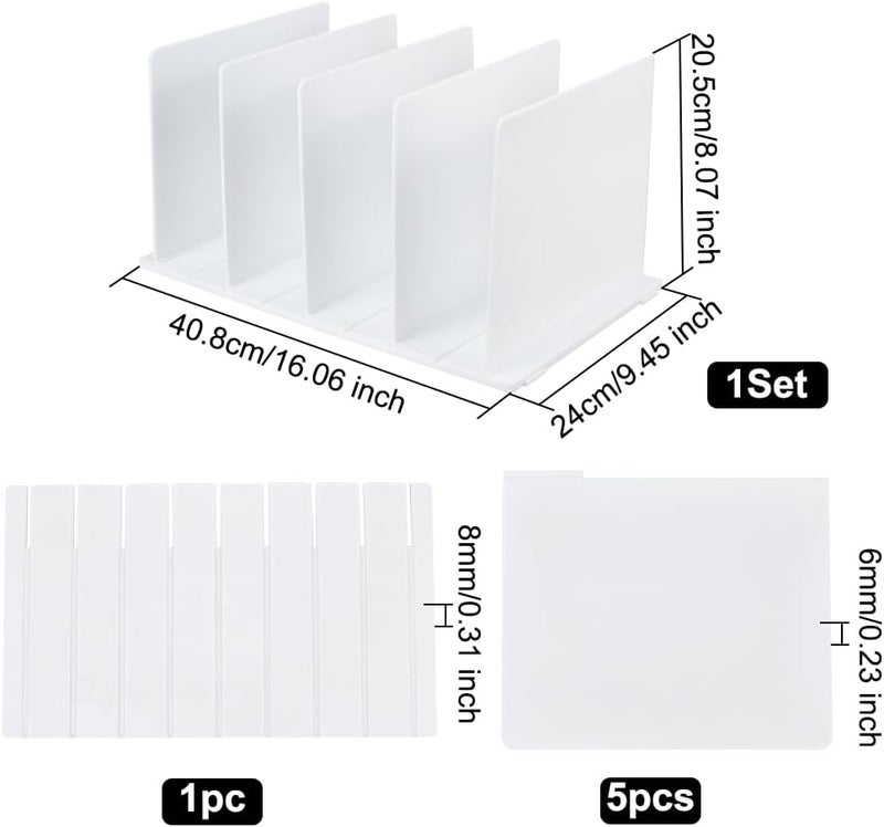 klarako Plastic Handbag and Purse Organizer, Plastic Dividers Organizer for Handbag Closet Divided Storage Detachable Divided Storage Plates Vertical Clutches Storage Organizer, White,9.4x16x8 Inch - Image 2