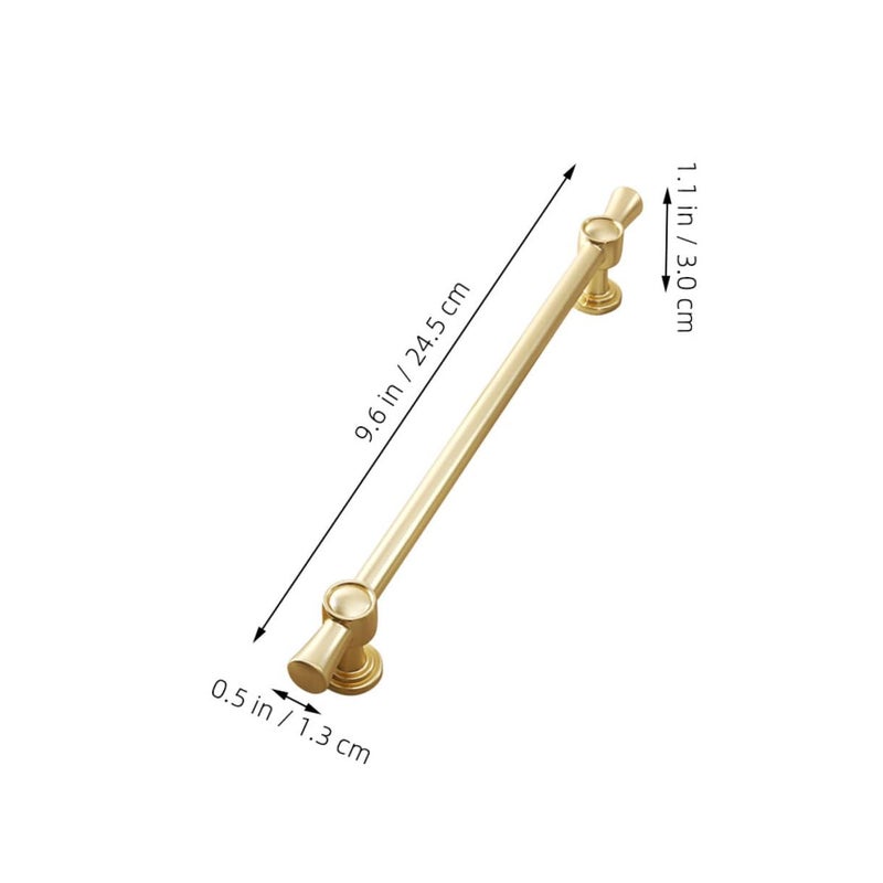 Gold Brushed Single Hole Cabinet Pull Handle 192mm Center to Center for Kitchen Drawers and Furniture - Image 3