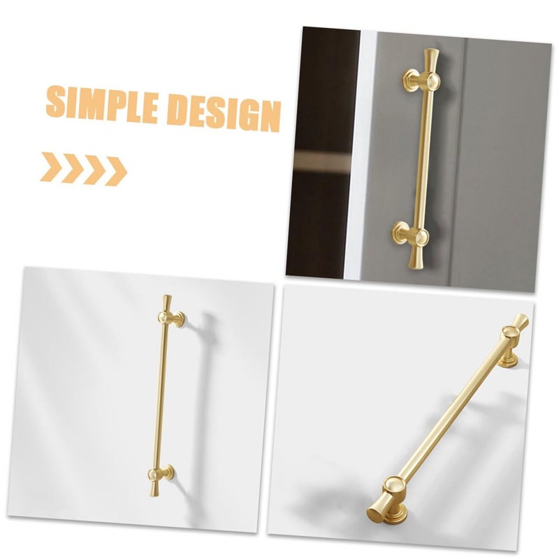 Gold Brushed Single Hole Cabinet Pull Handle 192mm Center to Center for Kitchen Drawers and Furniture - Image 4
