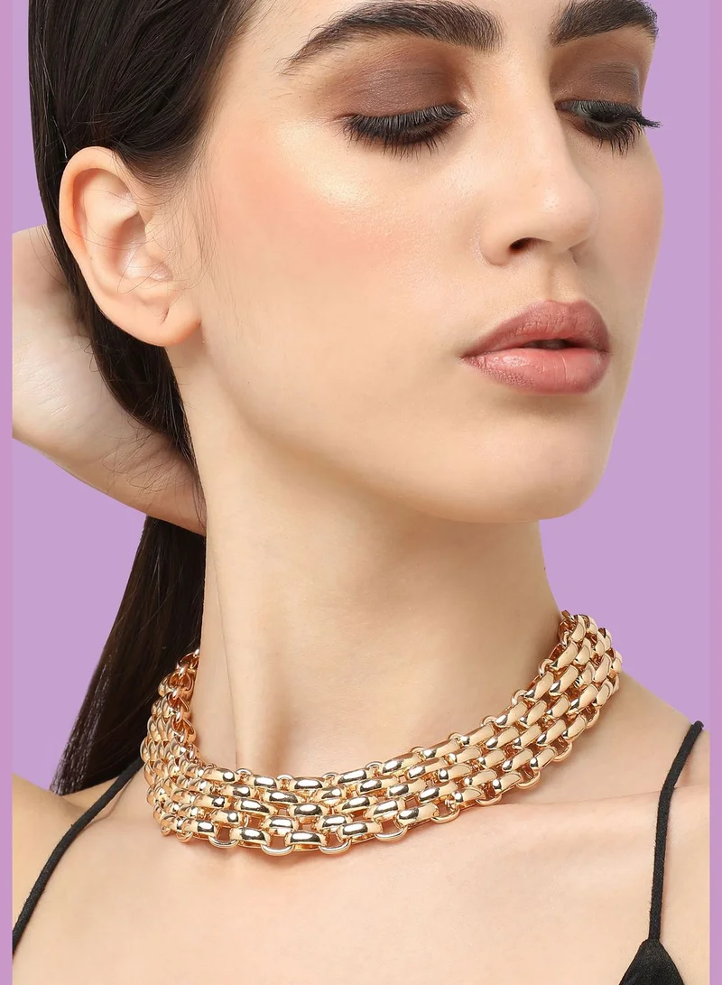 SOHI Gold Plated Designer Party Necklace For Women