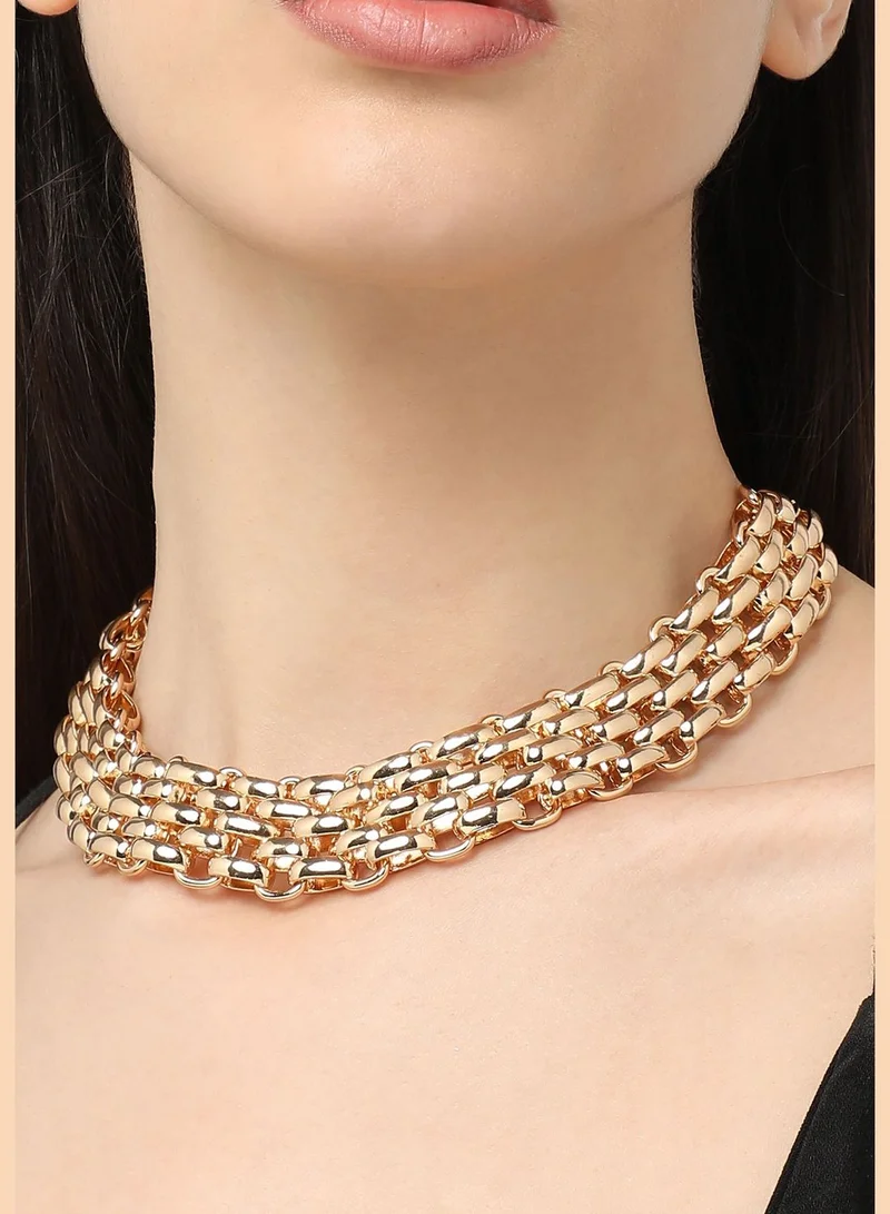 SOHI Gold Plated Designer Party Necklace For Women