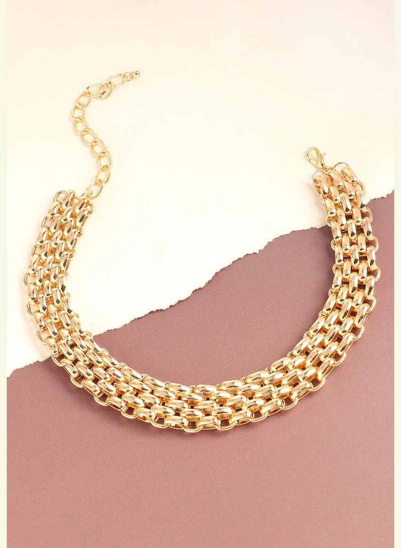 SOHI Gold Plated Designer Party Necklace For Women