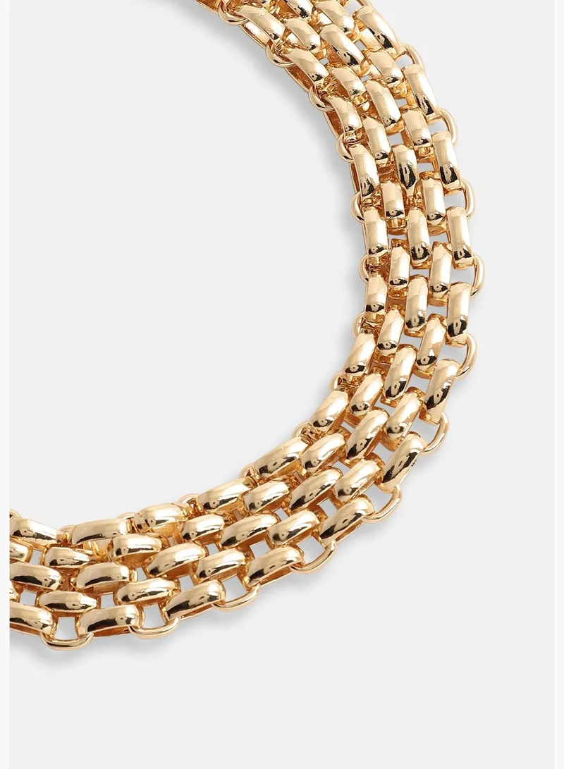 SOHI Gold Plated Designer Party Necklace For Women