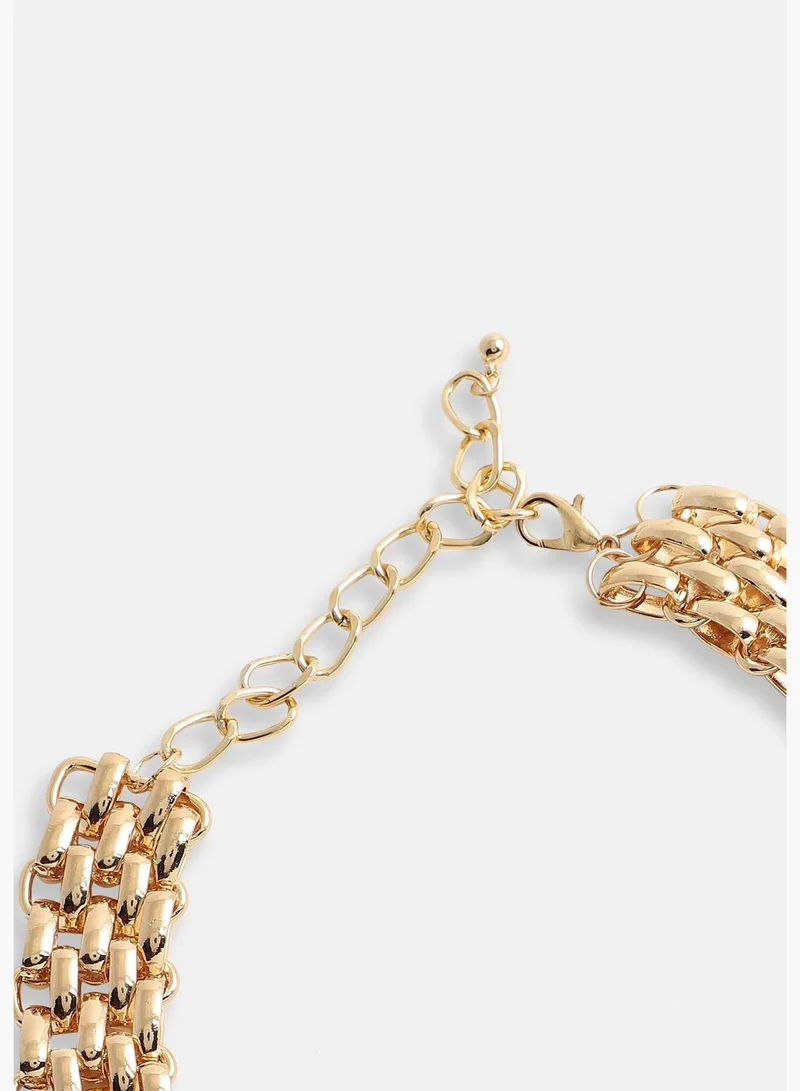 SOHI Gold Plated Designer Party Necklace For Women