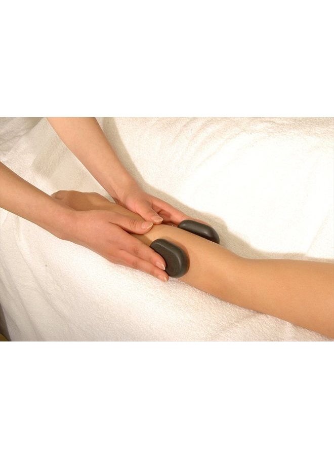 Master Massage 18 Pieces Mini Body Massage Hot Stone Set with Bamboo Box, Black  - Image 3