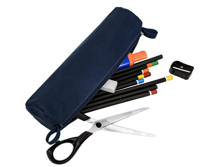 URBANFOREST Leather Toby Blue Casual Pencil/Utility Pouch For Boys - Image 3