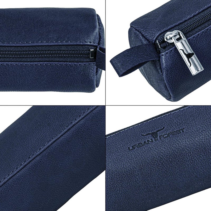 URBANFOREST Leather Toby Blue Casual Pencil/Utility Pouch For Boys - Image 4