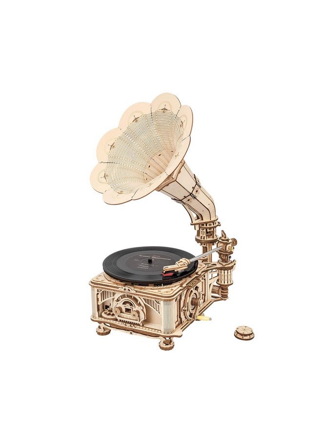 RoWood 3D Wooden Puzzle, Classical Mechanical Model Kit To Build, Best Gift For Teens Adults - Gramophone - Image 1