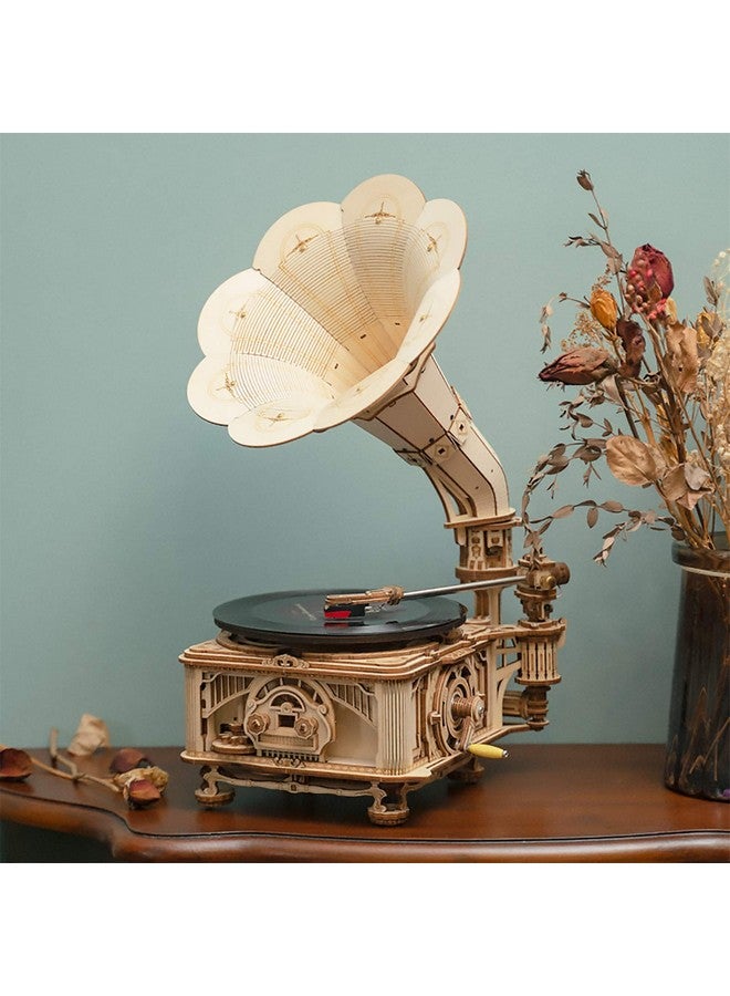 RoWood 3D Wooden Puzzle, Classical Mechanical Model Kit To Build, Best Gift For Teens Adults - Gramophone - Image 4