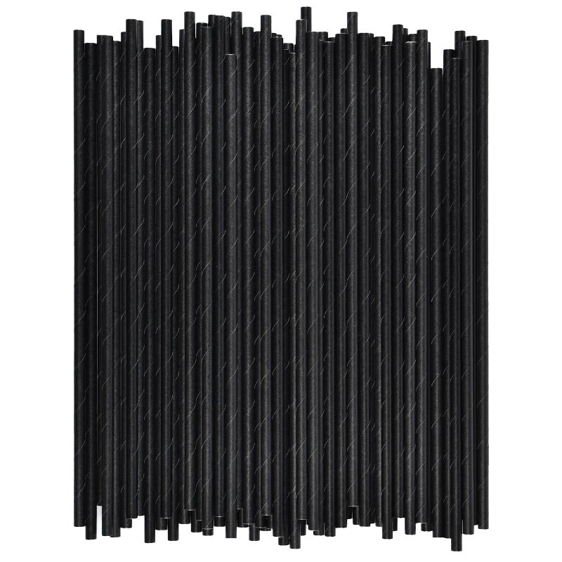 Chunspak 10 inch Long Disposable Black Paper Cocktail Straws & Stirrer Sticks  250 Counts  Unwrapped - for Tall Drinks  Bars and Restaurants - Image 4