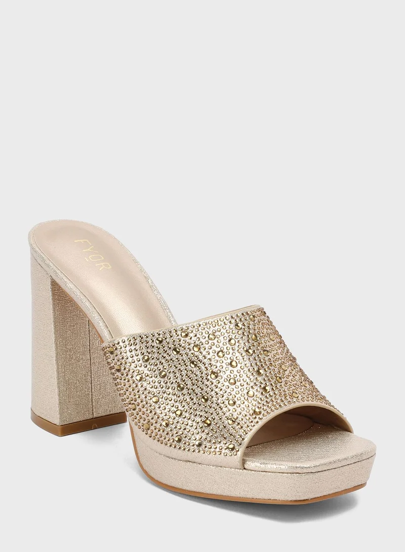 FYOR Block Mid Heel Sandals