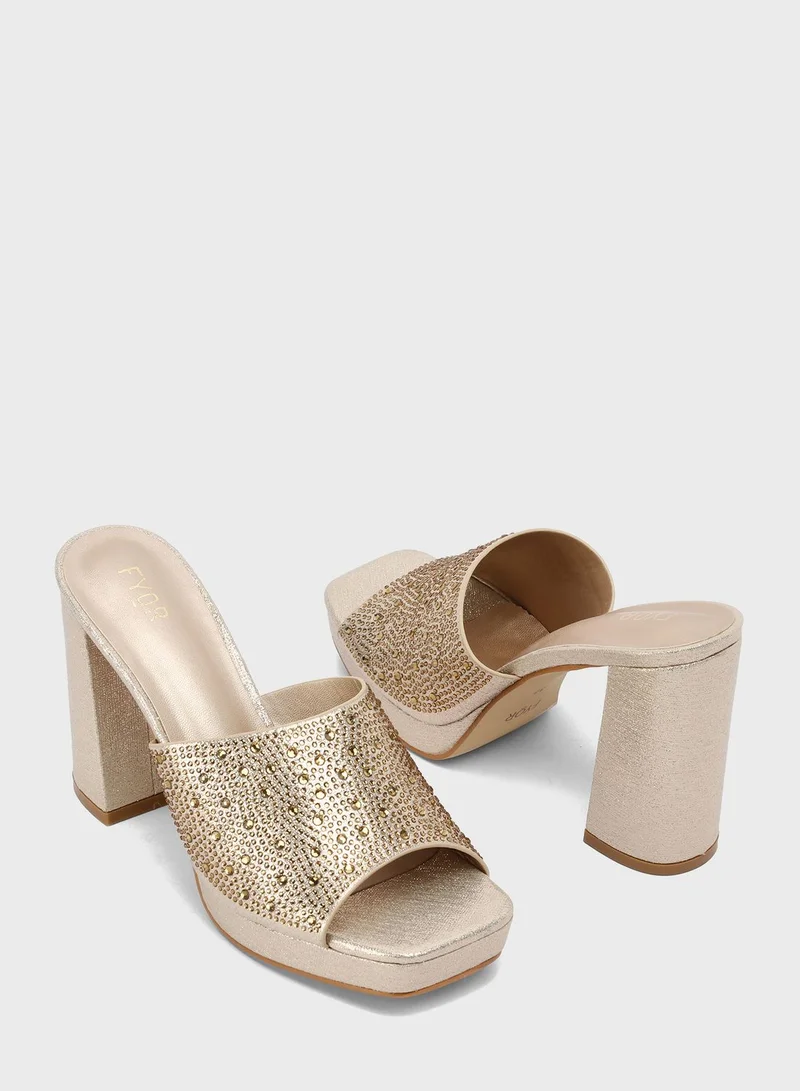 FYOR Block Mid Heel Sandals