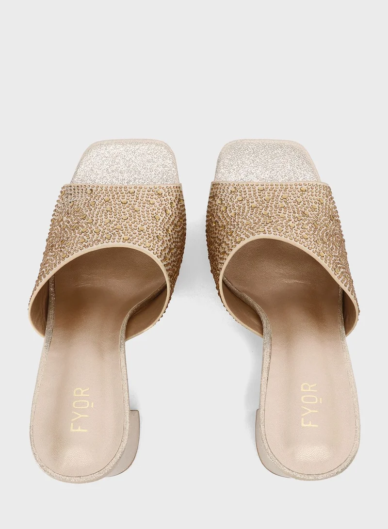 FYOR Block Mid Heel Sandals