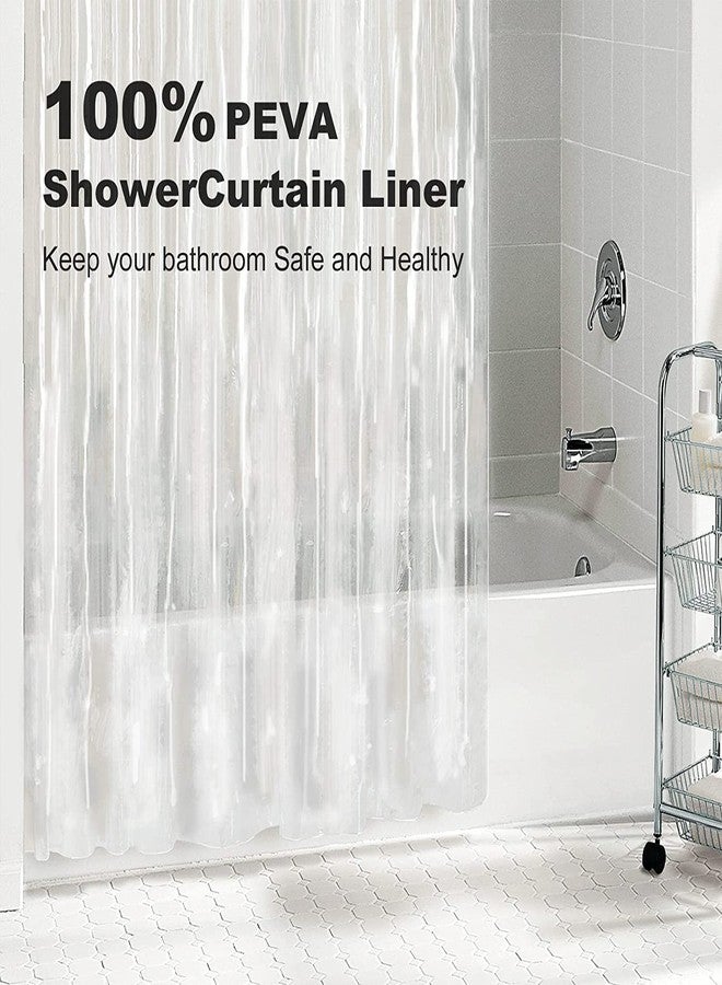 Blu-Pier Tech Clear Shower Curtain Set,Waterproof,PEVA Shower Curtain Liner for Bathroom，72W x 72H-6Gauge - Image 2