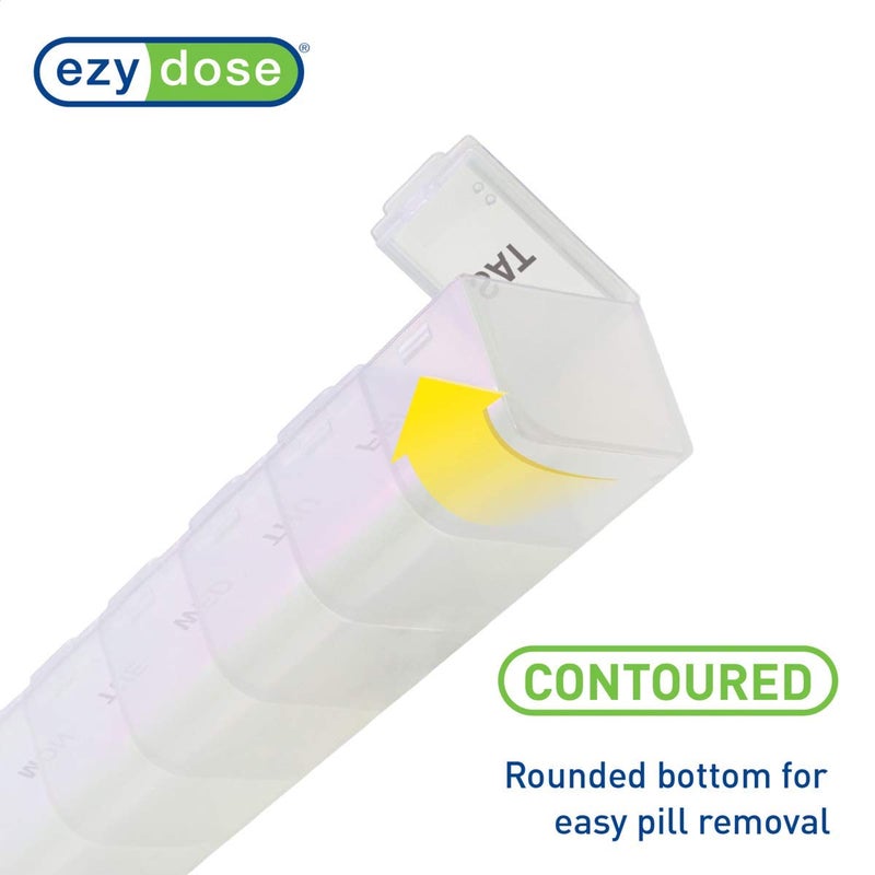 EZY DOSE Weekly (7-Day) Daily Pill Organizer, Vitamin Planner, and Medicine Container, Large Compartments, Easy to Open, Travel Friendly, Includes One Black and One White (2 Pack), Made in The USA - Image 4