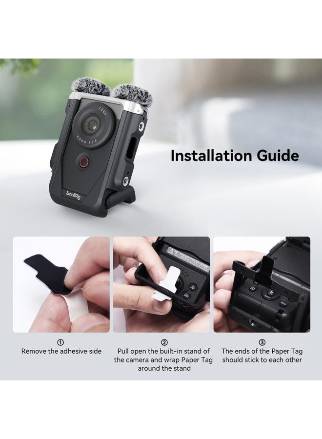 SmallRig Cage Kit for Canon PowerShot V10 with Furry Windshields, Camera Cage, Lens Cap and Storage Bag, Effectively Reducing Wind Noise About 20dB, for Outdoor Shooting, Travel, Vlog - 4235 - Image 5