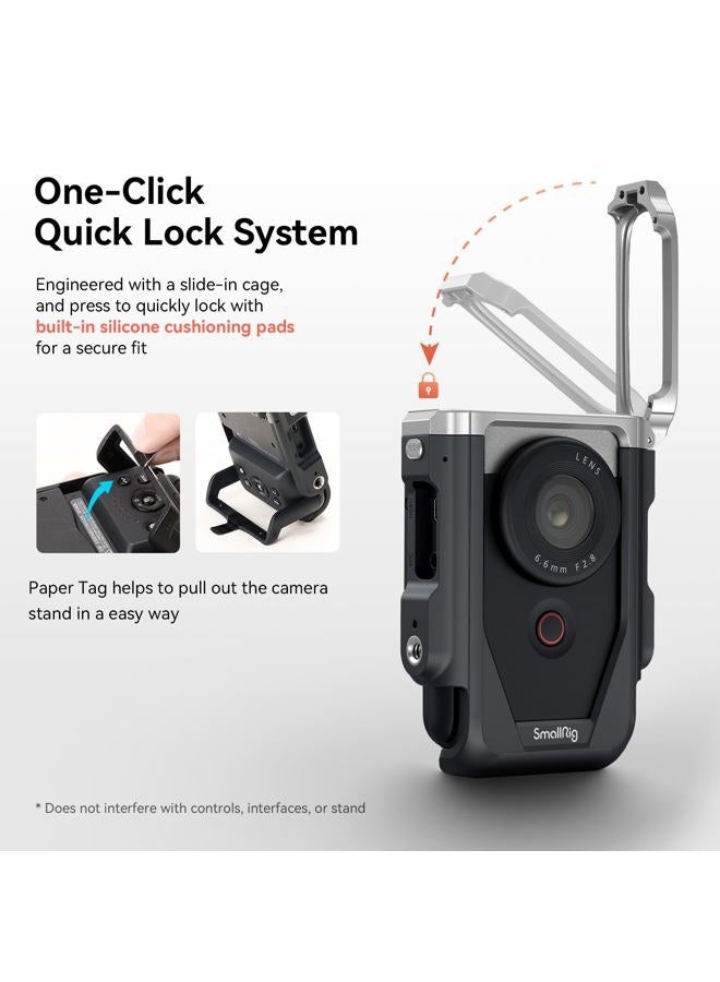 SmallRig Cage Kit for Canon PowerShot V10 with Furry Windshields, Camera Cage, Lens Cap and Storage Bag, Effectively Reducing Wind Noise About 20dB, for Outdoor Shooting, Travel, Vlog - 4235 - Image 4