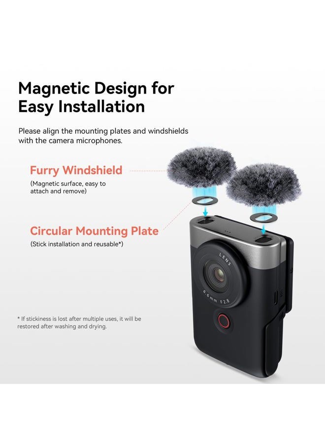 SmallRig Cage Kit for Canon PowerShot V10 with Furry Windshields, Camera Cage, Lens Cap and Storage Bag, Effectively Reducing Wind Noise About 20dB, for Outdoor Shooting, Travel, Vlog - 4235 - Image 3