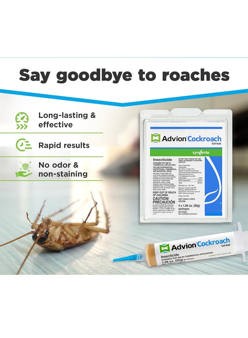 Cockroach طعم جل قاتل للصراصير، يتضمن أنبوبًا واحدًا من الطعم الجل، ومكبسًا واحدًا، ورأسًا واحدًا، لمكافحة الصراصير والحشرات الضارة، للاستخدام الداخلي والخارجي، جل قاتل للصراصير في المملكة العربية السعودية، أصلي من الولايات المتحدة الأمريكية، 30 غرامًا - Image 2