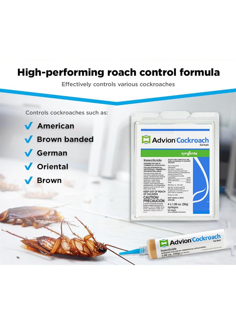 Cockroach طعم جل قاتل للصراصير، يتضمن أنبوبًا واحدًا من الطعم الجل، ومكبسًا واحدًا، ورأسًا واحدًا، لمكافحة الصراصير والحشرات الضارة، للاستخدام الداخلي والخارجي، جل قاتل للصراصير في المملكة العربية السعودية، أصلي من الولايات المتحدة الأمريكية، 30 غرامًا - Image 4