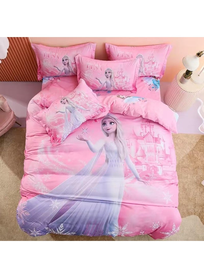 Girl Blanket Cover - Children's 100% Pink Cotton Princess Blanket Cover , Pillow Cover , and Flat Paper 300 Thread Quantity Ideal - Image 1