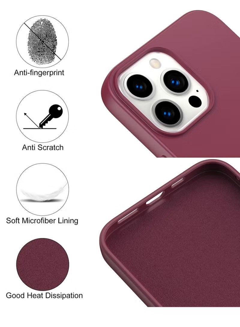 general Premium Liquid Silicone Case for iPhone 14 Pro Max – Elegant Maroon - Image 5