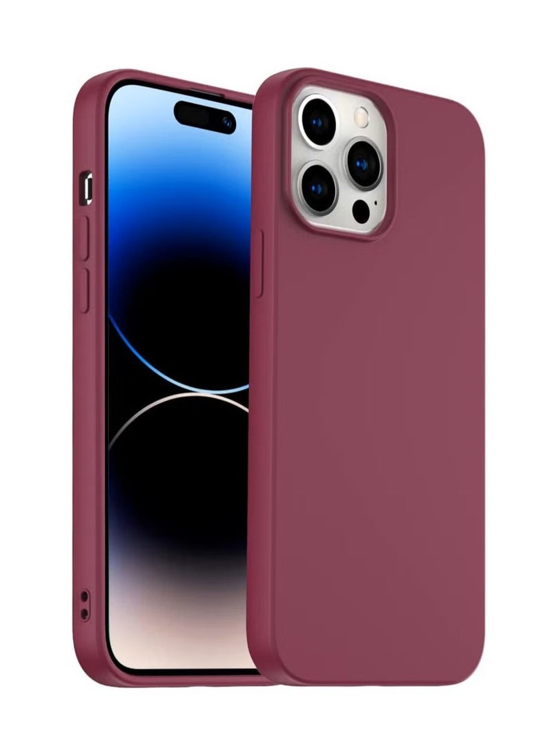 general Premium Liquid Silicone Case for iPhone 14 Pro Max – Elegant Maroon - Image 1