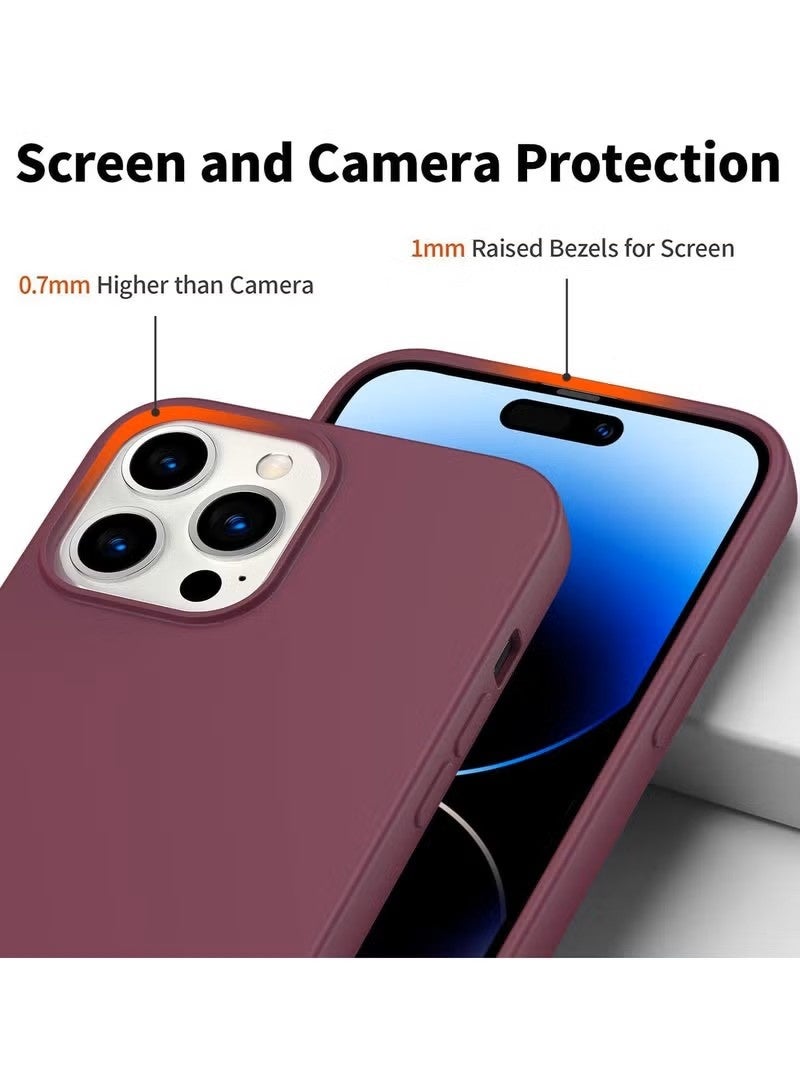 general Premium Liquid Silicone Case for iPhone 14 Pro Max – Elegant Maroon - Image 3