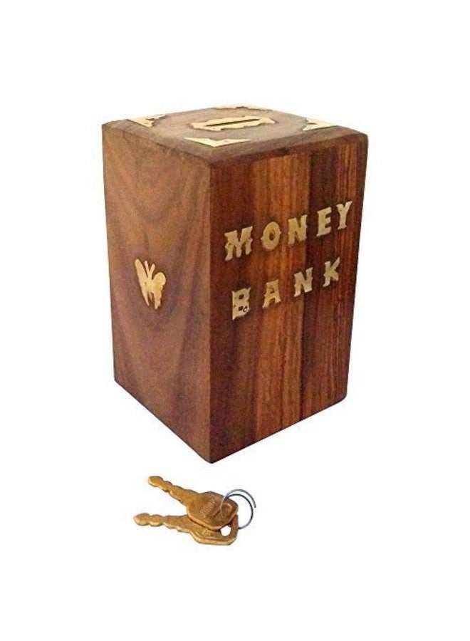 ITOS365 Handicrafted Wooden Money Bank - Coin Saving Box - Piggy Bank - Gifts for Kids, Girls, Boys & Adults - Image 1