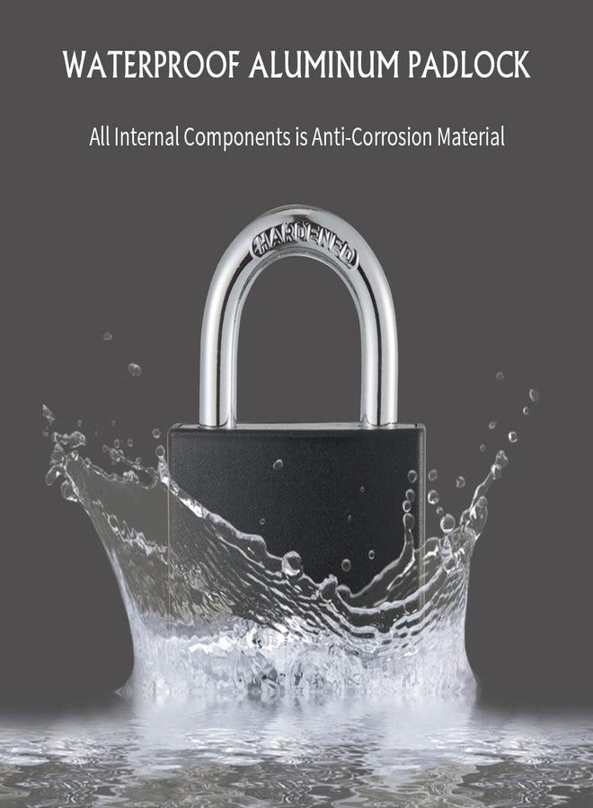 CINCINNO قفل سينسينو المغطى المصنوع من الألومنيوم مع مفتاح، عبوة من 8 أقفال بمقاس 1-9/16 بوصة بنفس المفتاح، قفل بمفتاح للاستخدام الخارجي - Image 5