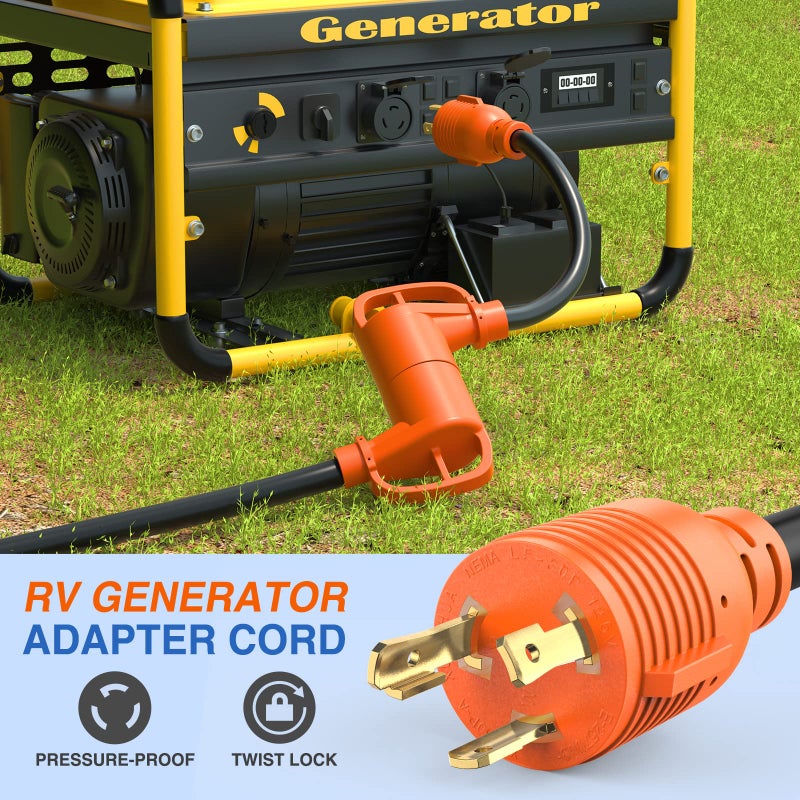Nilight Nilight RV Generator Adapter Cord 30 Amp to 30 Amp 3 Prong Pure Copper Heavy Duty Twist Lock Male Plug 10 Gauge Wire L5-30P to TT-30R 30M/30F for RV Camper Caravan Van Trailer  - Image 3