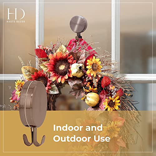 Haute Decor Attract Magnetic Wreath Hanger (Oil-Rubbed Bronze) - Set of 2 Magnets - for 2 Metal Doors or Surfaces or 1 Single-Pane Glass Door or Window - Image 4