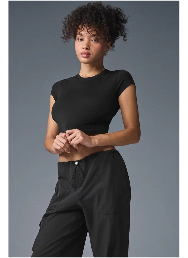alo - alo Tight quick-drying fitness top Yoga wear Running Pilates T-shirt Short sleeves - Image 1