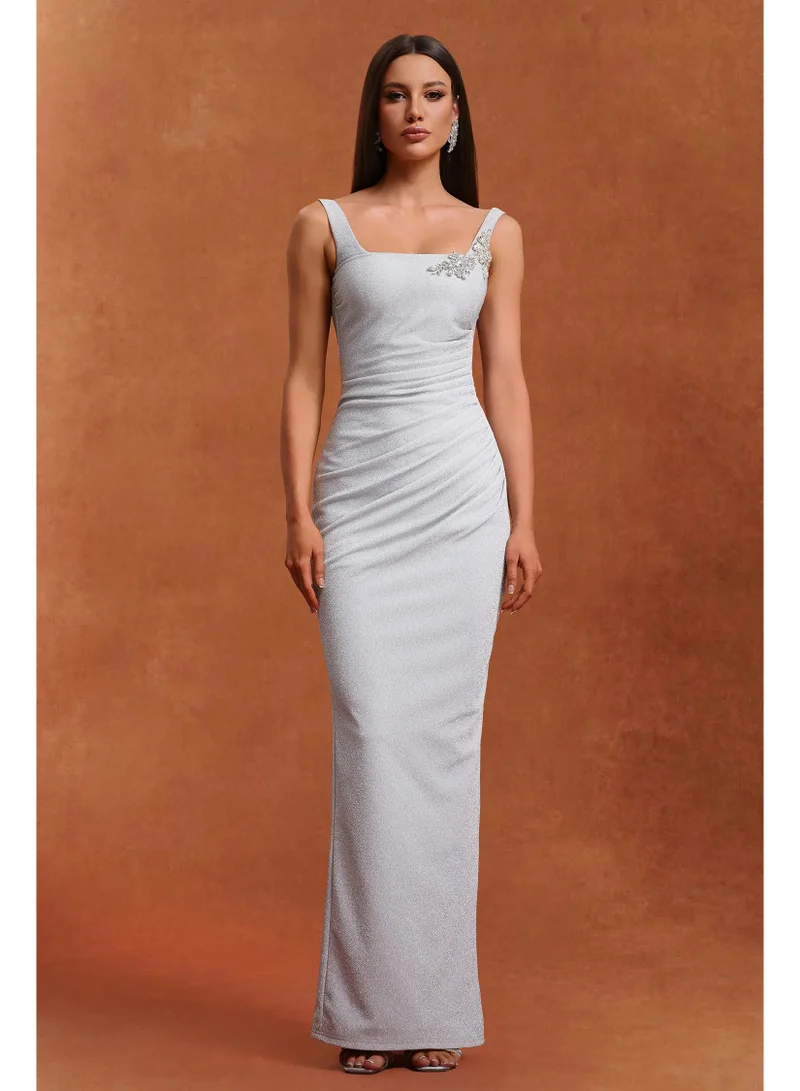 Bella Barnett Ritana Sleeveless Diamond Wrinkles Maxi Dress