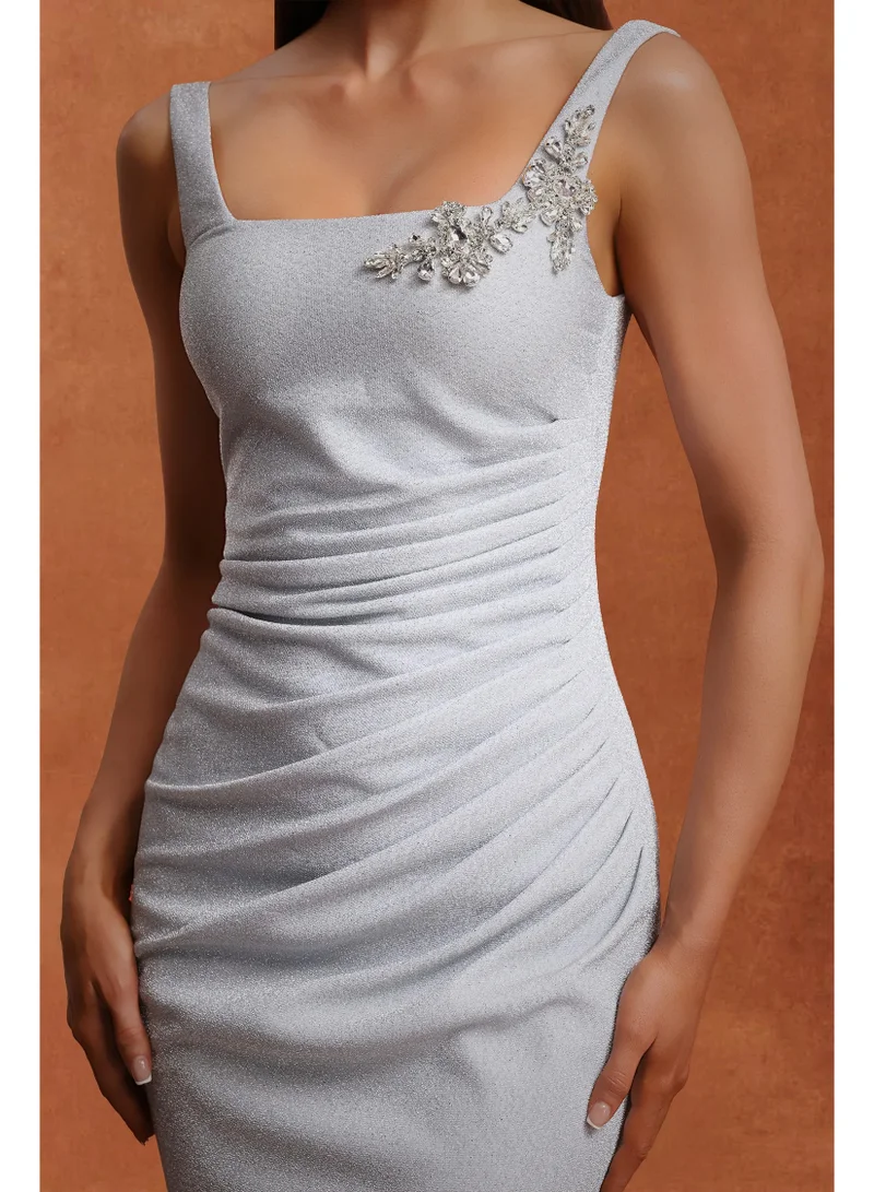 Bella Barnett  Ritana Sleeveless Diamond Wrinkles Maxi Dress for Women | Best Price UAE