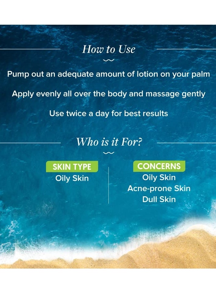Aqualogica - Aqualogica Clear Silky Body Lotion with Green Tea 1% Salicylic Acid For Oily Dry Skin for 24hr Moisturization 300 ml - Image 1