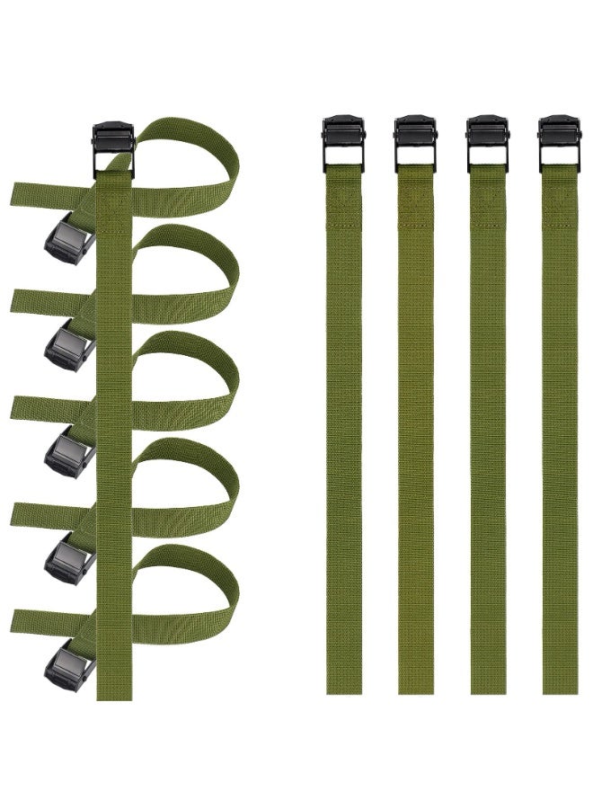 6PCS Ratchet Straps, Green Ratchet Tie Down Straps with Cam Buckle, Heavy Duty Tensioning Belts Adjustable Lashing Straps for Motorcycles, Bikes, Luggage(100x2.5cm) - Image 4