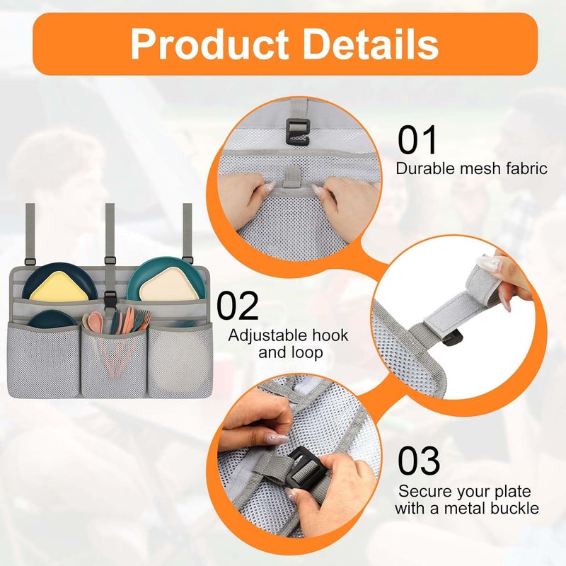 Hagsfire Camping Dish Drying Bag, Collapsible, Portable Mesh Drainer Rack for RV, Travel Trailers & Outdoor Kitchens, Space-Saving, Quick-Dry Organizer for Plates, Cups & Utensils (Gray) - Image 2