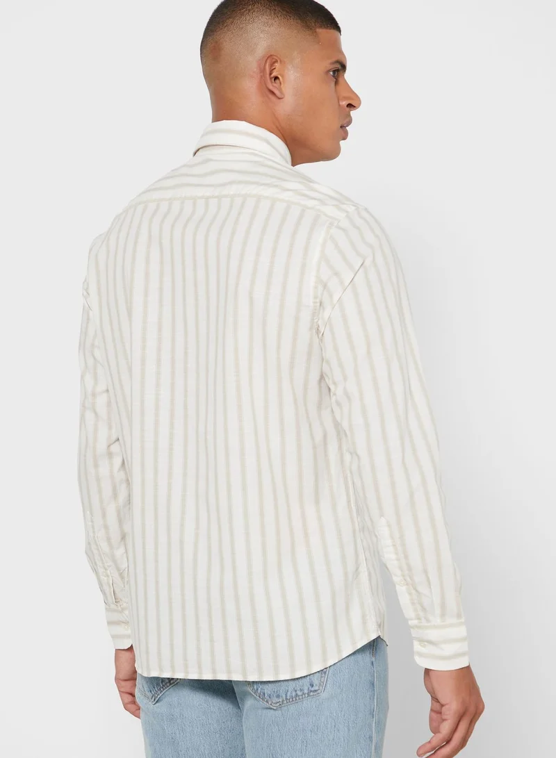 Mango Man Striped Regular Fit Shirt