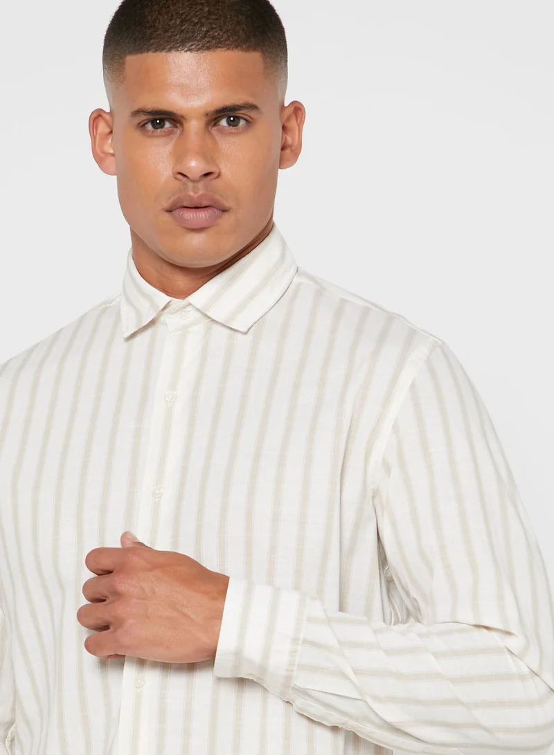 Mango Man Striped Regular Fit Shirt