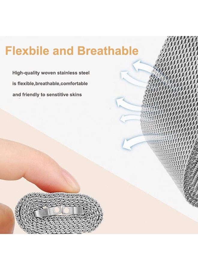 O Ozone Milanese Loop Metal Bands For Apple Watch Series 10 | Ultra 2 | 8 Ultra | 9 | 8 | 7 | 6, 49/46/45/44/42mm , Magnetic Mesh Replacement Wristbands- Blue - Image 4