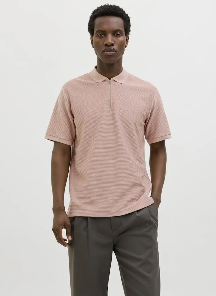 JACK & JONES Jprccronnie Short Sleeve Zip Polo Shirt